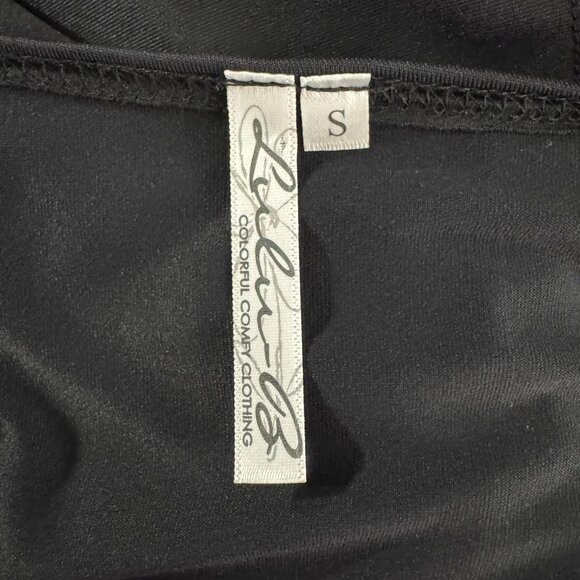 Lulu B Top Small Black 3/4‎ Sleeve Cutout Nylon Spandex Stretch NWT TP-3418 - Picture 8 of 10